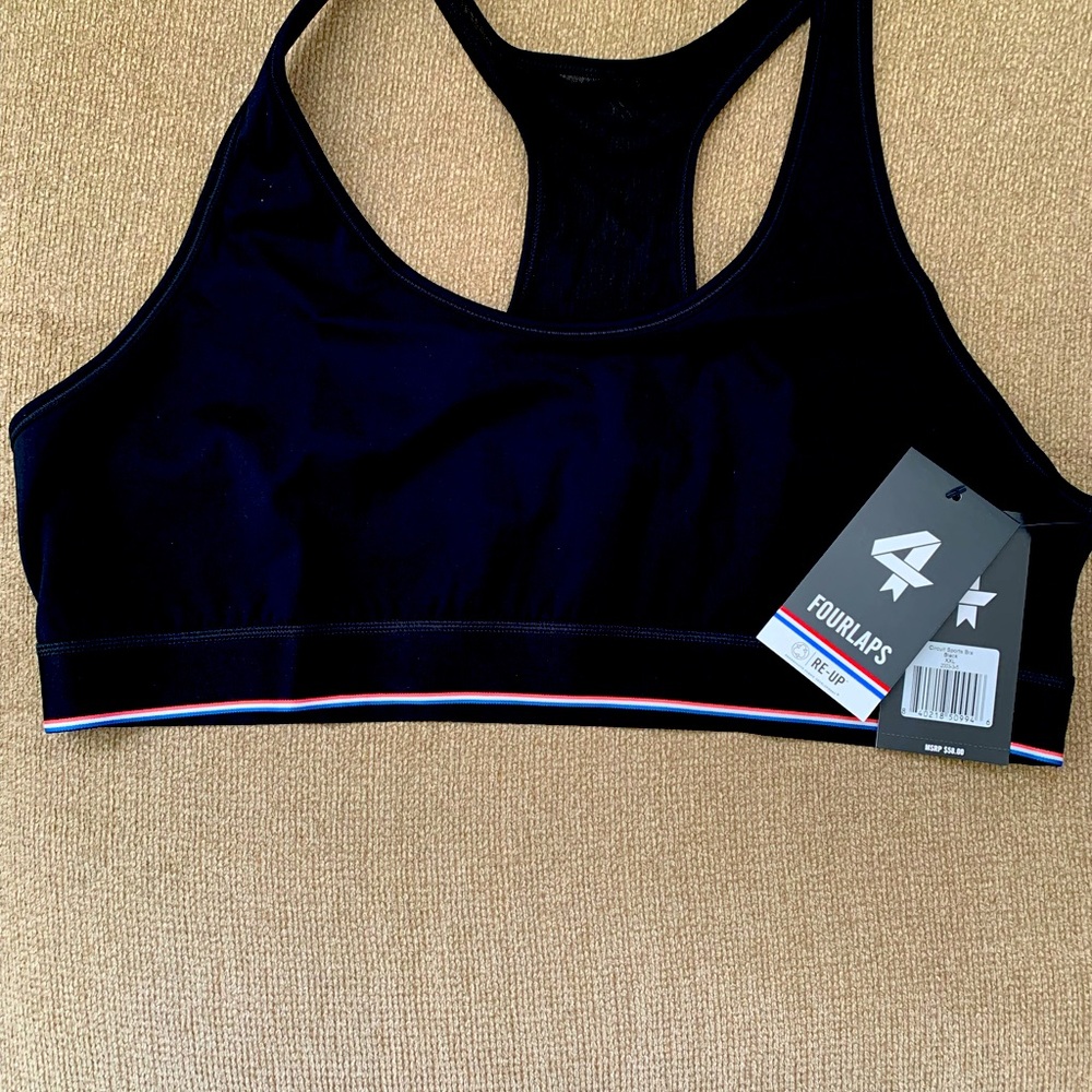 Four Laps Circut Black Sports Bra XXL